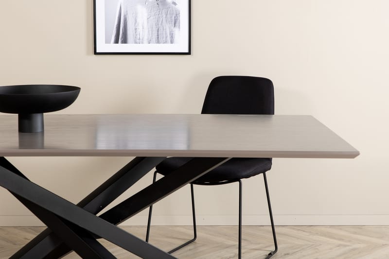 Spisebord Arnulf 190 cm - Grå/Svart - Spisebord & kjøkkenbord