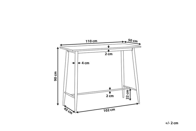 Spisebord Baixo 90 cm - Hvit/Lyst Tre - Spisebord & kjøkkenbord