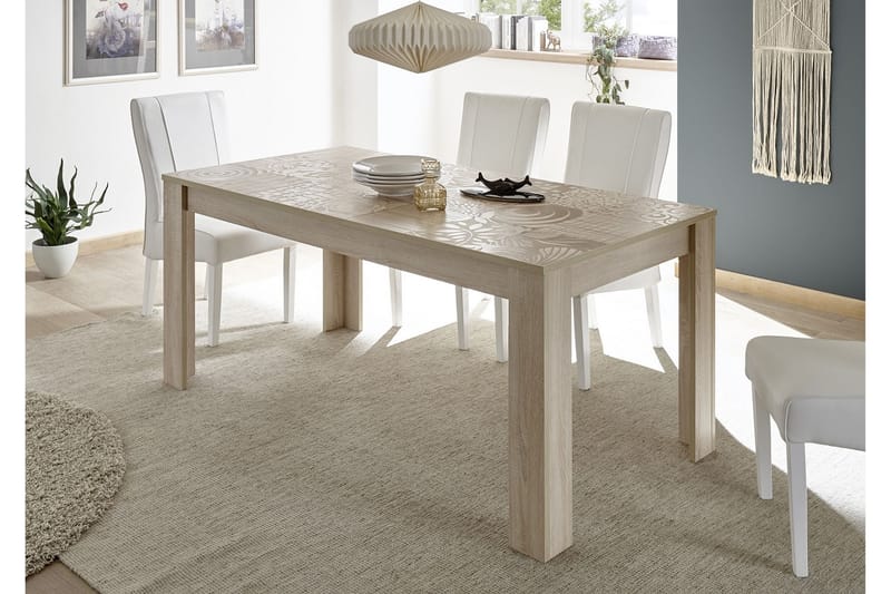 Spisebord Bayoner Forlengningsbart 180 cm - Hvit|Beige|Grå - Spisebord & kjøkkenbord