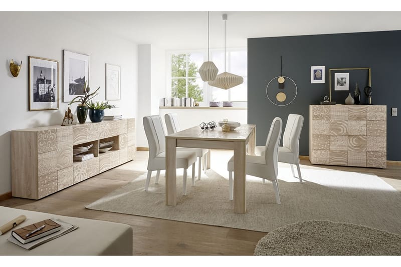 Spisebord Bayoner Forlengningsbart 180 cm - Hvit|Beige|Grå - Spisebord & kjøkkenbord