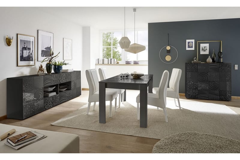 Spisebord Bayoner Forlengningsbart 180 cm - Hvit|Beige|Svart|Grå - Spisebord & kjøkkenbord