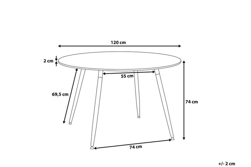 Spisebord Bovio 120 cm - Svart - Spisebord & kjøkkenbord