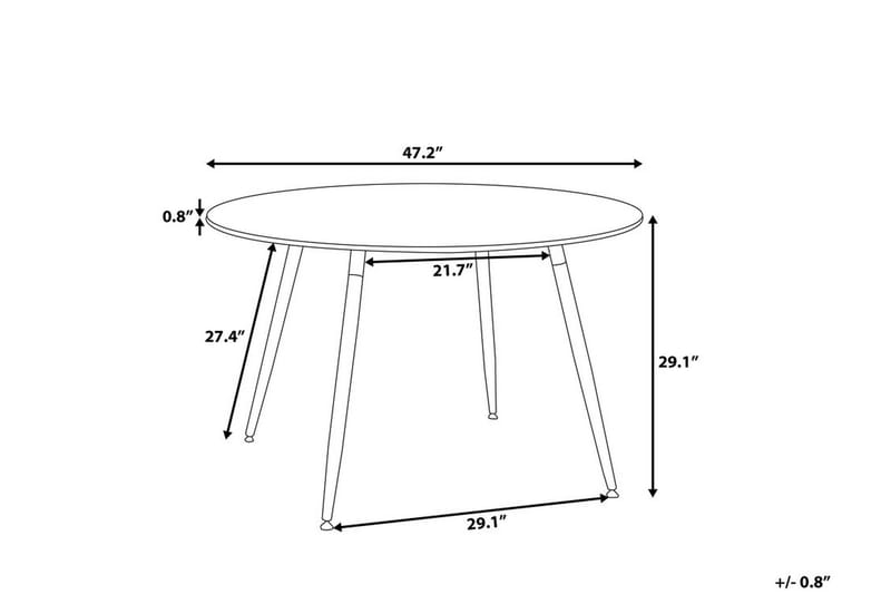 Spisebord Bovio 120 cm - Svart - Spisebord & kjøkkenbord