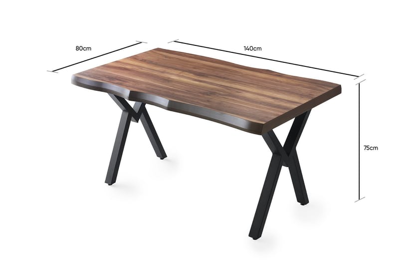 Spisebord Cauha 140 cm - Valnøtt - Spisebord & kjøkkenbord