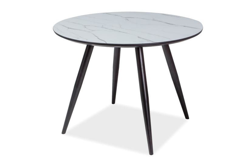 Spisebord Caxixa 100 cm Rundt - Glass/Hvit/Svart - Marmorbord - Spisebord & kjøkkenbord