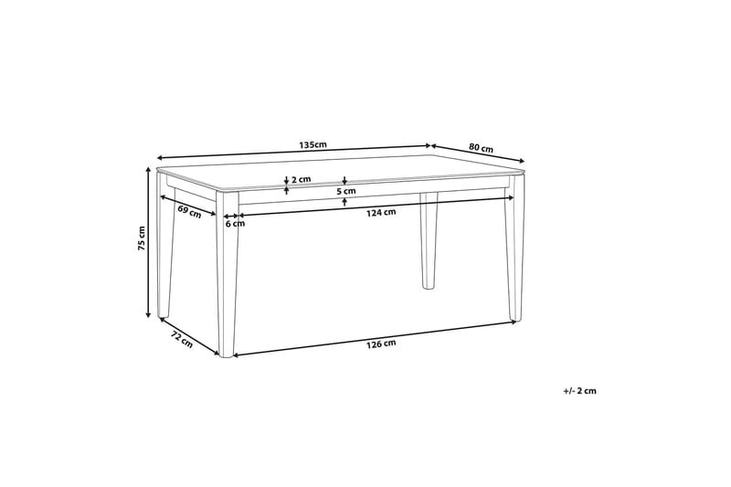 Spisebord Cedar 135 cm - Svart - Møbler - Bord - Spisebord & kjøkkenbord