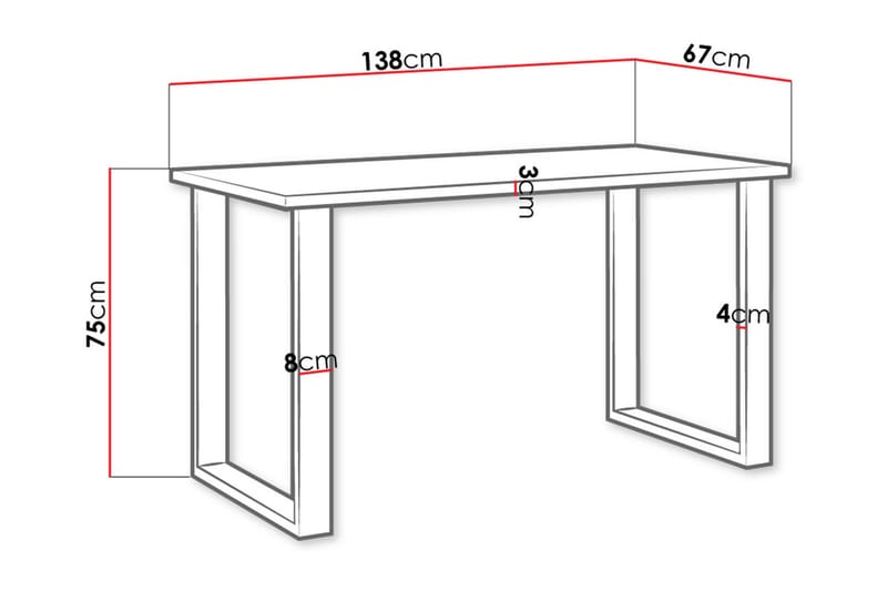 Spisebord Ciapin 138 cm - Spisebord & kjøkkenbord