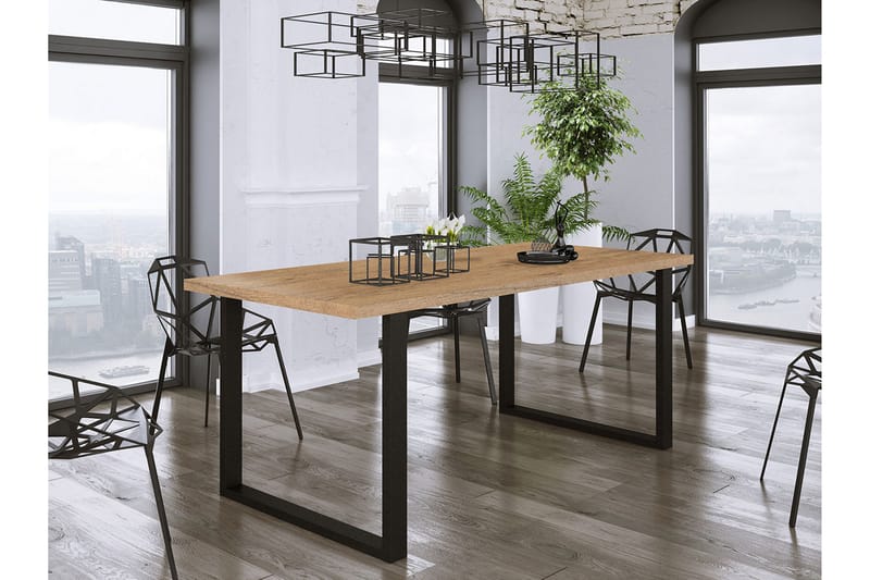 Spisebord Ciapin 185 cm - svart/Eik - Spisebord & kjøkkenbord