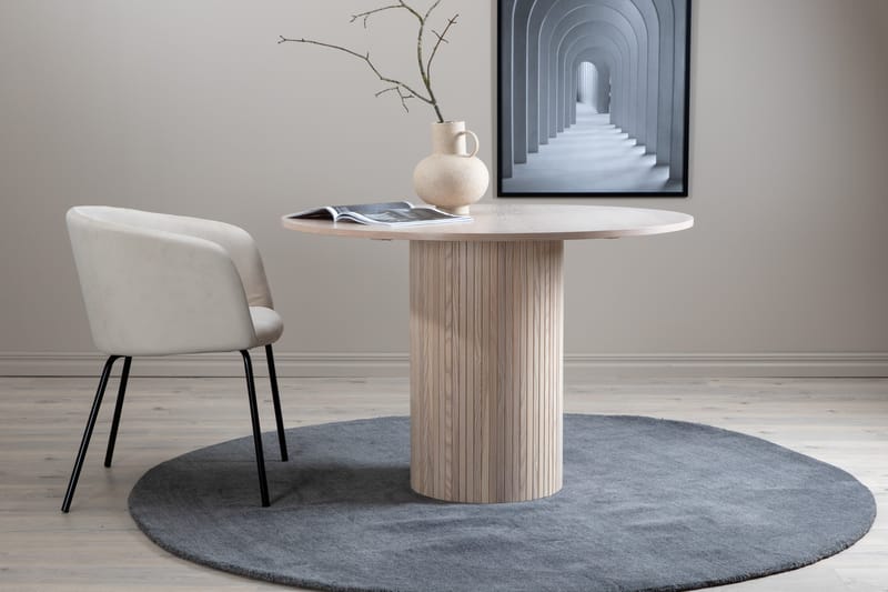 Spisebord Cinaba 110 cm Rundt Beige - Spisebord & kjøkkenbord