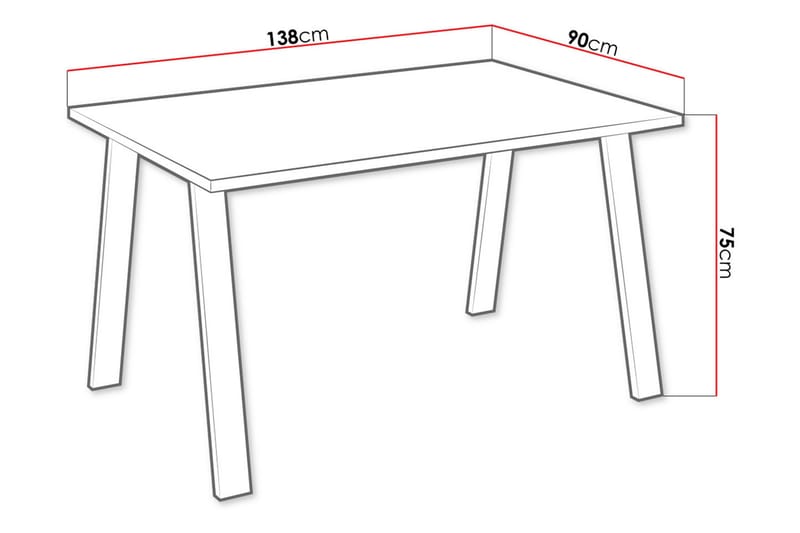 Spisebord Cisy 138 cm - Hvit/Svart - Spisebord & kjøkkenbord
