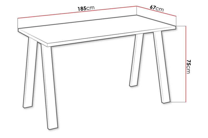 Spisebord Cisy 185 cm - Teak - Spisebord & kjøkkenbord