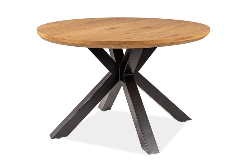 Spisebord Cooyar 120 cm Rundt - Eikefiner/Svart - Spisebord & kjøkkenbord