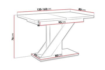 Spisebord Denogal 80 cm - Sort høyglans - Møbler - Bord - Spisebord & kjøkkenbord