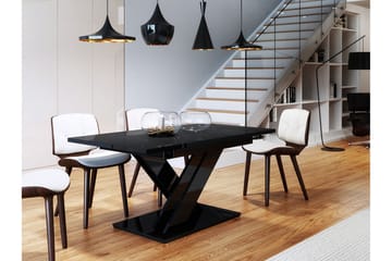 Spisebord Denogal 80 cm - Sort høyglans - Møbler - Bord - Spisebord & kjøkkenbord