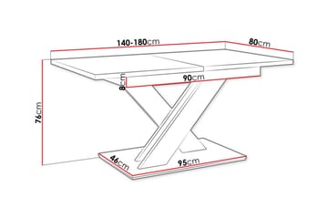 Spisebord Denogal 80 cm - Sort høyglans - Møbler - Bord - Spisebord & kjøkkenbord