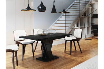 Spisebord Denogal 80 cm - Sort høyglans - Møbler - Bord - Spisebord & kjøkkenbord