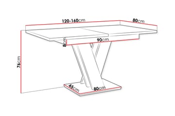 Spisebord Denogal 80 cm - Sort høyglans - Møbler - Bord - Spisebord & kjøkkenbord