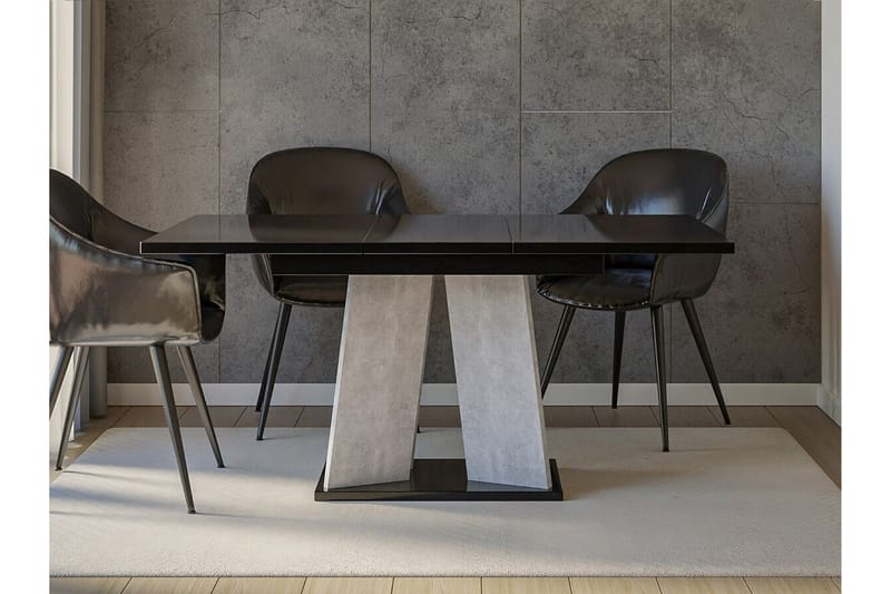 Spisebord Denogal 90 cm - Sort høyglans - Møbler - Bord - Spisebord & kjøkkenbord