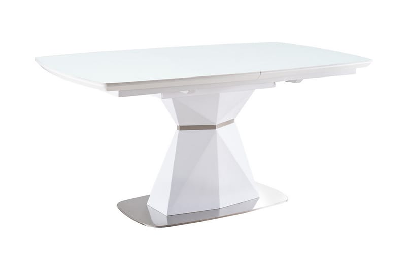 Spisebord Duette Forlengningsbart 160 cm - Glass/Hvit Matt Lakk - Spisebord & kjøkkenbord