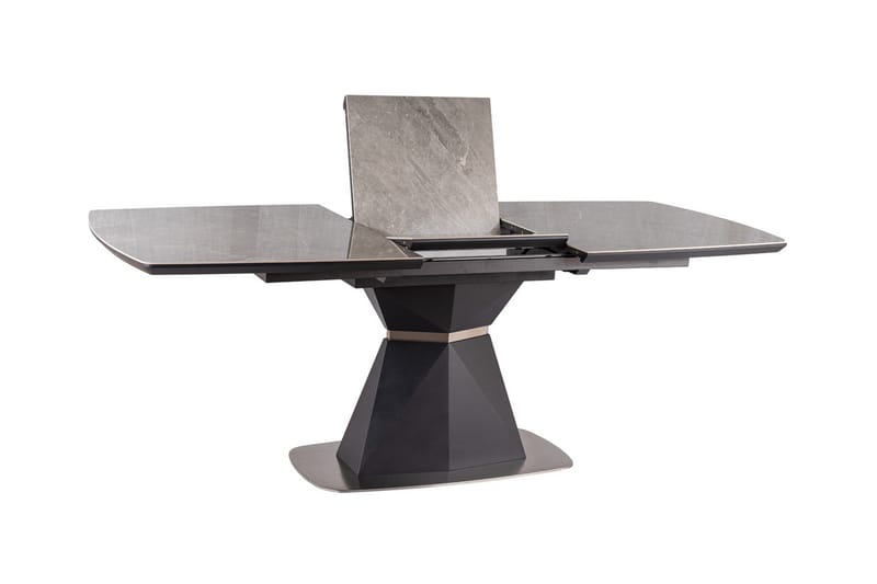 Spisebord Duette Forlengningsbart 160 cm - Keramikk/Svart/Sølv - Spisebord & kjøkkenbord
