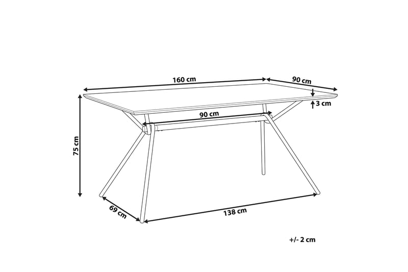 Spisebord End 160 cm - Natur / Svart - Spisebord & kjøkkenbord