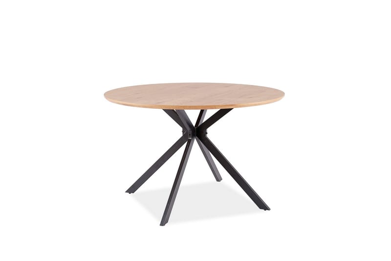 Spisebord Eurybia 120 cm Rundt - Eik/Svart - Spisebord & kjøkkenbord