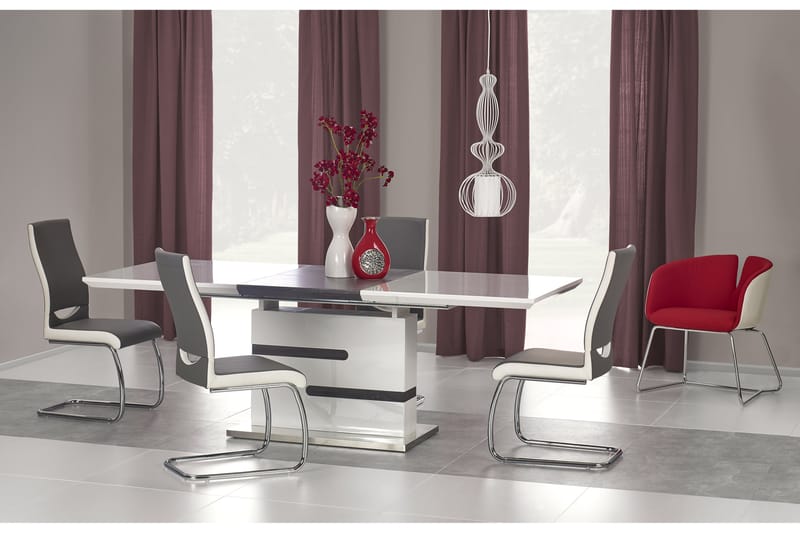 Spisebord Ferlow Forlengningsbart  160 cm - Hvit|Grå - Spisebord & kjøkkenbord
