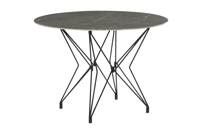 Spisebord Flinthill 106 cm Rund - Grå/Svart - Spisebord & kjøkkenbord