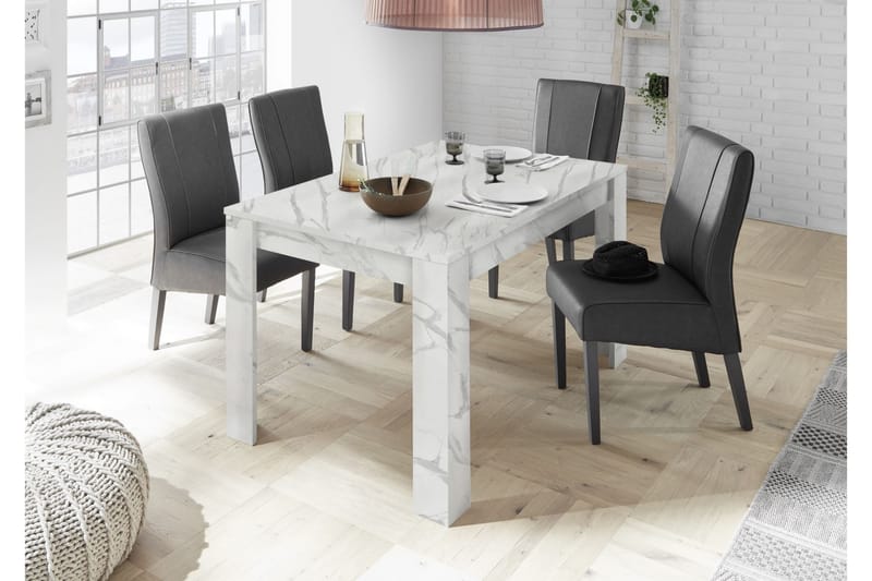 Spisebord Forlengningsbart Ghiaccio 137 cm - Hvit Marmor - Spisebord & kjøkkenbord
