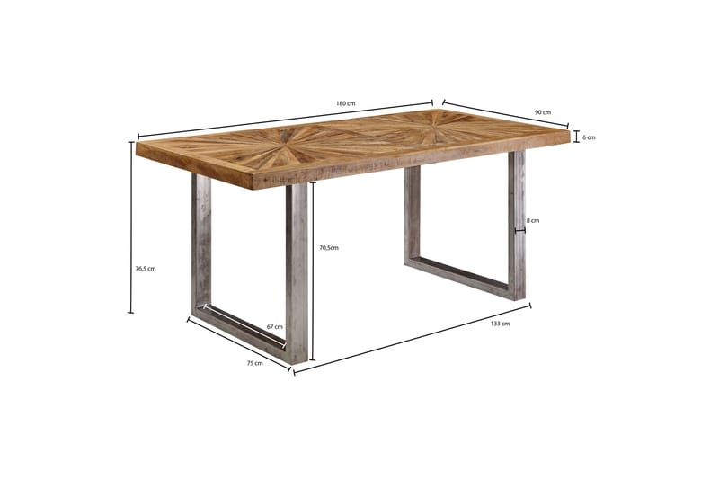 Spisebord Gaddana 180 cm - Brun - Møbler - Bord - Spisebord & kjøkkenbord