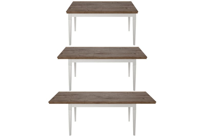 Spisebord Getafez Uttrekkbart 160 cm - Hvit / Natur - Spisebord & kjøkkenbord
