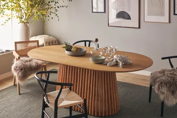 Spisebord Gontas 200 cm Ovalt - Natur - Møbler - Bord - Spisebord & kjøkkenbord