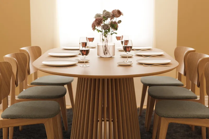 Spisebord Gontas 200 cm Ovalt - Natur - Møbler - Bord - Spisebord & kjøkkenbord