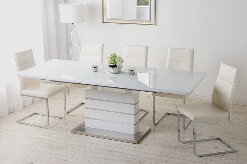 Spisebord Hamler 90 cm - Hvit - Spisebord & kjøkkenbord