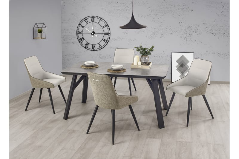 Spisebord Hargett 160 cm - Grå|Svart - Spisebord & kjøkkenbord