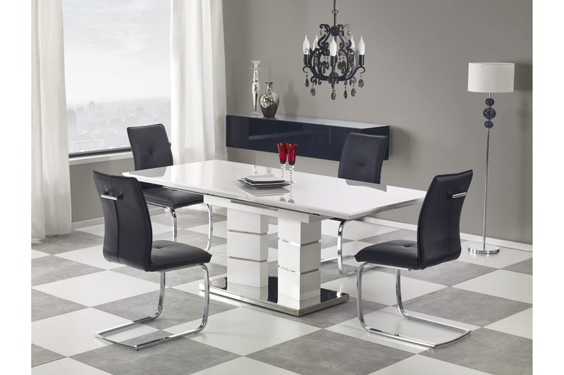 Spisebord Helmers Forlengningsbart 160 cm - Hvit - Spisebord & kjøkkenbord