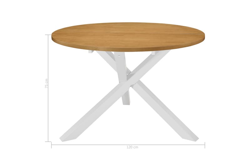Spisebord hvit 120x75 cm MDF - Hvit - Spisebord & kjøkkenbord