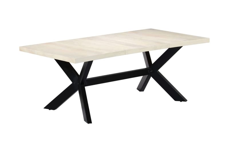 Spisebord hvit 200x100x75 cm heltre mango - Spisebord & kjøkkenbord