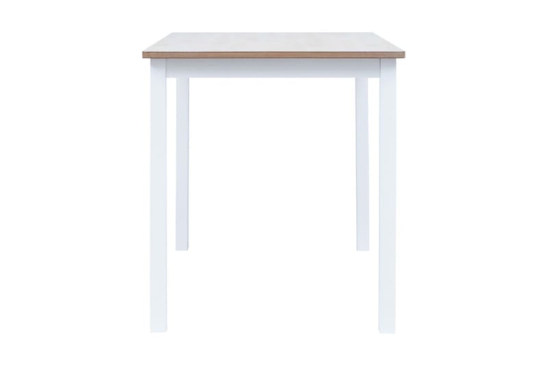 Spisebord hvit og brun 114x71x75 cm heltre gummitre - Spisebord & kjøkkenbord