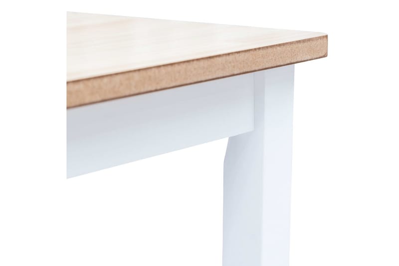 Spisebord hvit og brun 114x71x75 cm heltre gummitre - Spisebord & kjøkkenbord