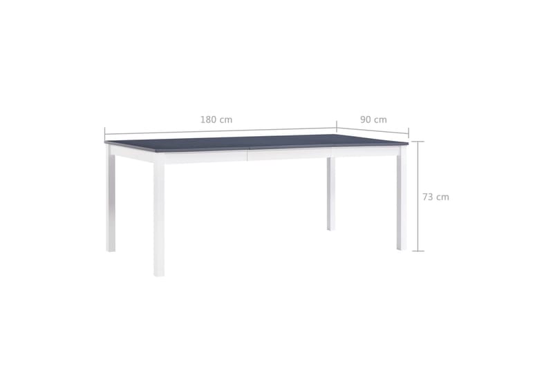 Spisebord hvit og grå 180x90x73 cm furu - Grå - Spisebord & kjøkkenbord
