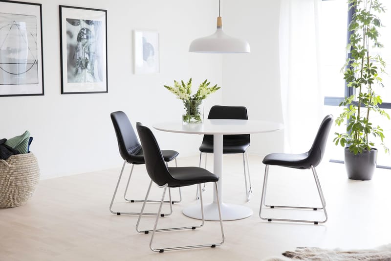 Spisebord Ibiza 110 cm Rundt - Hvit - Møbler - Bord - Spisebord & kjøkkenbord