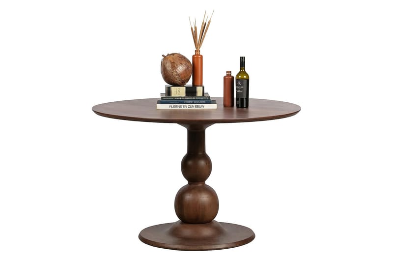 Spisebord Icoro 120 cm Rundt - Mangotre/Lysebrun - Spisebord & kjøkkenbord