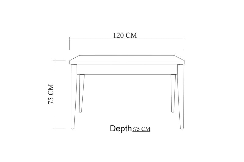 Spisebord Inzaghi 120x75x120 cm - Hvit - Spisebord & kjøkkenbord