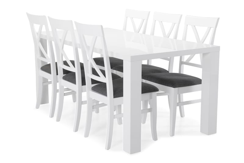 Spisebord Jack 180 cm - Hvit|Svart - Spisebord & kjøkkenbord