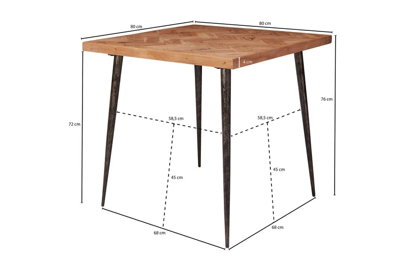 Spisebord Jacklynne 80 cm - Brun - Spisebord & kjøkkenbord