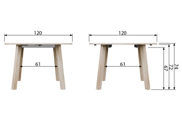 Spisebord Kaiti Forlengningsbart 120 cm Rund - Eik - Møbler - Bord - Spisebord & kjøkkenbord
