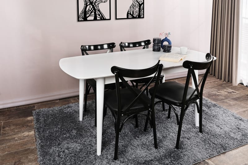 Spisebord Kamaria 130x75x130 cm - Hvit - Spisebord & kjøkkenbord