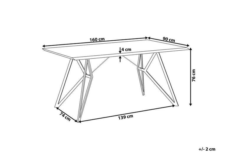 Spisebord Kencot 160 cm - Lyst Tre/Svart - Spisebord & kjøkkenbord