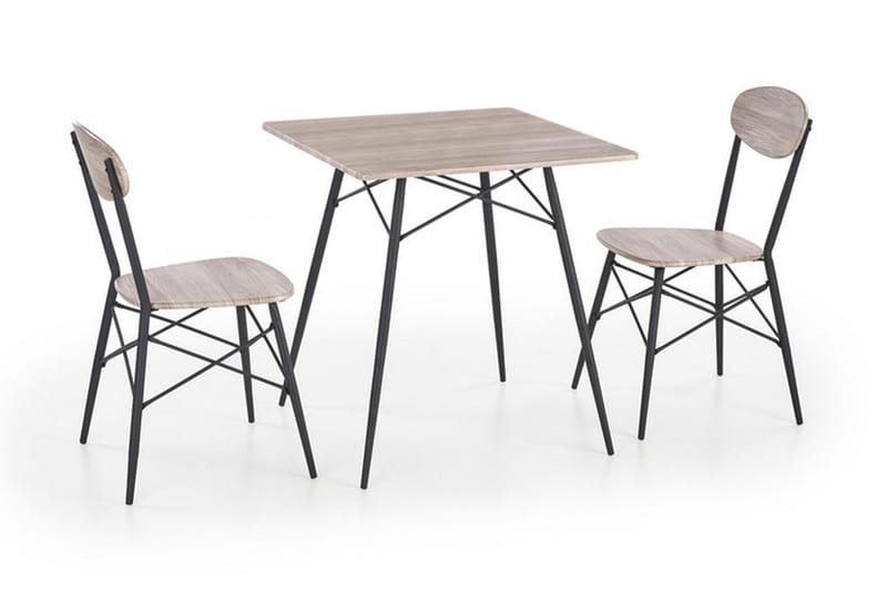 Spisebord Kenley 70x70 cm - Eik|Svart - Spisebord & kjøkkenbord